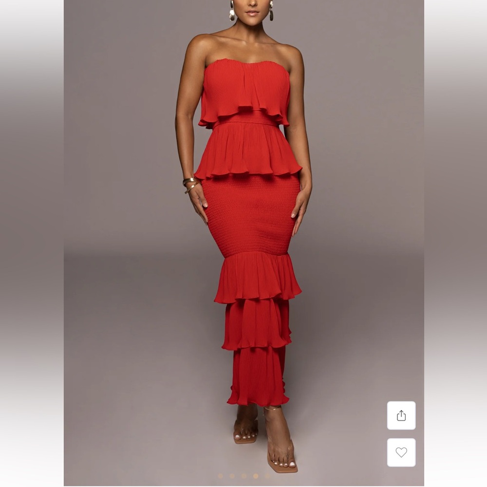 Jluxlabel Red Casa Blanca Ruffle Dress